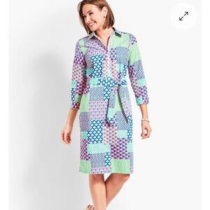 Talbots cheerful patchwork print dress 💕💜 worn twice.  Belt not included.